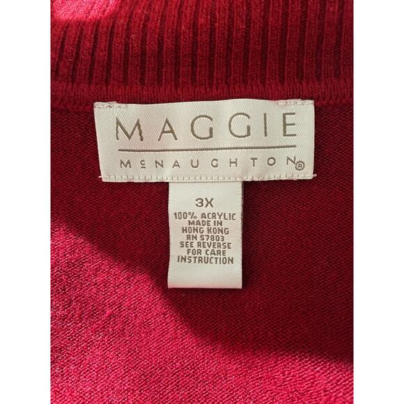 Vintage Red Sweater Set, Sequence, Plus Size 3X Maggie McNaughton, Turtle Neck - Picture 9 of 9
